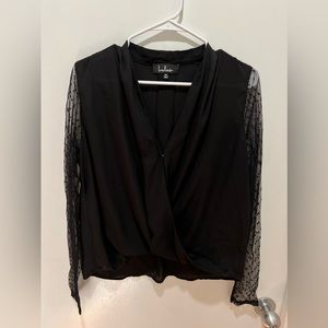 Black Polka Dot Sleeve Blouse from Lulu’s